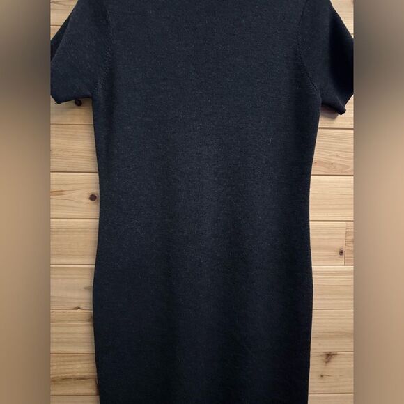 Vintage Talbots Size Medium Petite Charcoal Gray Wool Maxi Dress - Picture 9 of 11